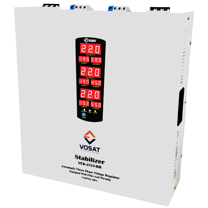  استابیلایزر,استابیلایزر (stabilizer) تک فاز,استابیلایزر تک فاز,استابلایزر (stabilizer) سه فاز 22.5KVA - 72A (ایستاده چرخ دار)